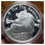 1 TROY OZ. .999 FINE SILVER CHRISTMAS THEME IN AIRTITE