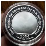 1 TROY OZ. .999 FINE SILVER CHRISTMAS THEME IN AIRTITE