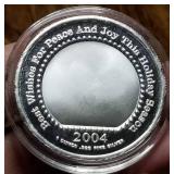 1 TROY OZ. .999 FINE SILVER CHRISTMAS THEME IN AIRTITE