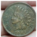 1904 INDIAN HEAD CENT XF DETAILS IN AIRTITE