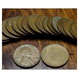1945 DATE ROLL OF 50 WHEAT CENTS IN TUBE