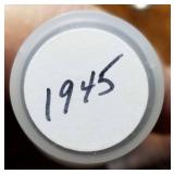 1945 DATE ROLL OF 50 WHEAT CENTS IN TUBE