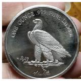 1 TROY OZ. .999 FINE SILVER INDIAN CHIEF DESIGN