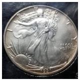 1991 AMERICAN SILVER EAGLE 1 TROY OZ. .999 FINE SILVER DOLLAR