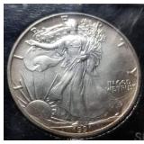 1991 AMERICAN SILVER EAGLE 1 TROY OZ. .999 FINE SILVER DOLLAR