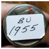 BU-UNC ROLL OF 1955 US JEFFERSON NICKELS 40 COINS