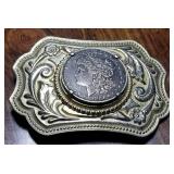 1921 MORGAN SILVER DOLLAR BELT BUCKLE