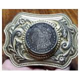 1921 MORGAN SILVER DOLLAR BELT BUCKLE