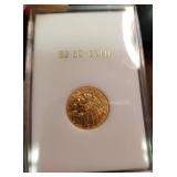 1914-D US $2.50 GOLD INDIAN BU-UNC IN CASE