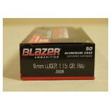 50 CCI Blazer 9mm Luger 115 Gr FMJ Aluminum Case Ammo