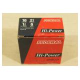 25 Federal Hi Power 16 Gauge 2-3/4" 6 Shot Shotshells