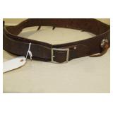 Vintage Western Style Leather Belt and Holster with Conchos