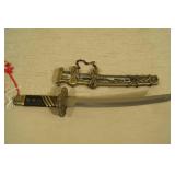 Small Scale Sword with Scabbard - Scrimshaw Design