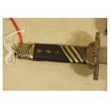 Small Scale Sword with Scabbard - Scrimshaw Design