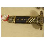 Small Scale Sword with Scabbard - Scrimshaw Design