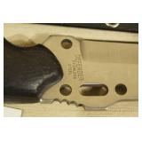 Fixed Blade Tanto Style Hunting Knife with Sheath - Rubber Handle