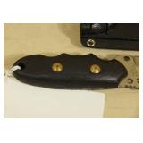 Fixed Blade Tanto Style Hunting Knife with Sheath - Rubber Handle