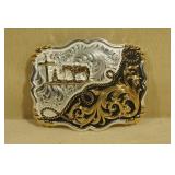 Montana Silversmiths Large Belt Buckle - Christian Cowboy