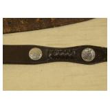 Youth Leather Belt with Buckle and Conchos