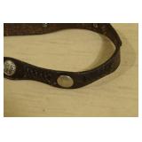Youth Leather Belt with Buckle and Conchos