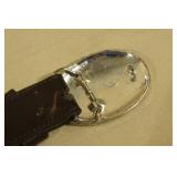 Youth Leather Belt with Buckle and Conchos