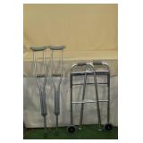 Guardian Folding Walker and Set of Crutches