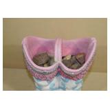 Outdoor Cowgirl Boot Décor with Rocks