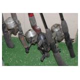 Vintage Fishing Rods with Closed Face Reels