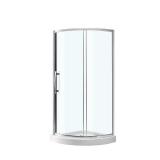 Glacier Bay 28.60 in. x 72.80 in. Semi-Frameless Corner Sliding Shower Door in Chrome