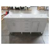 Home Decorators Collection Sonoma 72 in. W x 22 in. D Bath Vanity in Pebble Gray with Carrara Marble Top with White Sinks Sonoma 72PG