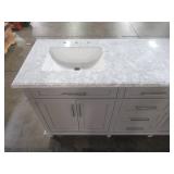 Home Decorators Collection Sonoma 72 in. W x 22 in. D Bath Vanity in Pebble Gray with Carrara Marble Top with White Sinks Sonoma 72PG