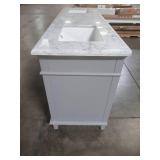 Home Decorators Collection Sonoma 72 in. W x 22 in. D Bath Vanity in Pebble Gray with Carrara Marble Top with White Sinks Sonoma 72PG
