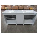 Home Decorators Collection Sonoma 72 in. W x 22 in. D Bath Vanity in Pebble Gray with Carrara Marble Top with White Sinks Sonoma 72PG