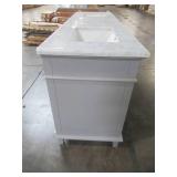Home Decorators Collection Sonoma 72 in. W x 22 in. D Bath Vanity in Pebble Gray with Carrara Marble Top with White Sinks Sonoma 72PG