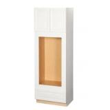 Hampton Assembled 33x72x24 in. Double Oven Kitchen Cabinet in Satin White KDV3372-SW