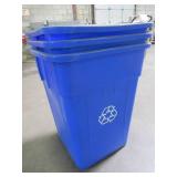 3 HUSKEE 55 Gal Recycling Containers.
