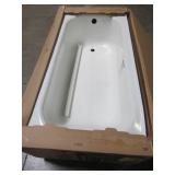Bootz Industries Maui 60" x 30" 16 5/8" Left Drain Rectangular Alcove Soaking Bathtub in White - Enamel Damage LH Corner/Threshold and RH Threshold.