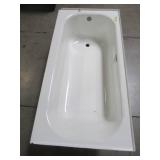 Bootz Mauicast 60 in. Left Drain Rectangular Alcove Soaking Bathtub in White - Enamel Damage on Threshold above overflow.