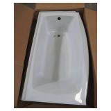 American Standard Ovation 60" x 30" x 17" Right Drain Bathtub in Arctic White - Slight Crack near Overflow.