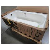 Bootz Industries Aloha 60" x 30" x 14 1/4" Left Drain Rectangular Alcove Soaking Bathtub in Bone - Enamel Chip Top of Tub LH Corner..