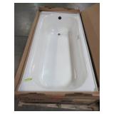 Bootz Industries Aloha 60" x 30" x 14 1/4" Left Drain Rectangular Alcove Soaking Bathtub in Bone - Enamel Chip Top of Tub LH Corner..