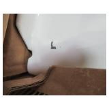 Bootz Industries Aloha 60" x 30" x 14 1/4" Left Drain Rectangular Alcove Soaking Bathtub in Bone - Enamel Chip Top of Tub LH Corner..