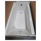 Aquatic Capistrano 60" x 30" x 20 5/8" Acrylx Applied Acrylic Right Drain Rectangular Apron Front Non-Whirlpool Bathtub in White - Slight Damage to Tile Flange LH Side.