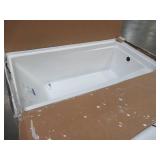 Aquatic Capistrano 60" x 30" x 20 5/8" Acrylx Applied Acrylic Right Drain Rectangular Apron Front Non-Whirlpool Bathtub in White - Slight Damage to Tile Flange LH Side.