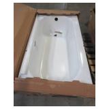 Bootz Industries Kona 54" x 30" x 15 1/4" Right Drain Rectangular Alcove Soaking Bathtub in White. - Enamel Damage on Top Middle of Threshold.