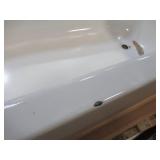 Bootz Industries Kona 54" x 30" x 15 1/4" Right Drain Rectangular Alcove Soaking Bathtub in White. - Enamel Damage on Top Middle of Threshold.