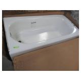 American Standard Princeton 60" x 30" Americast Left-Hand Drain Bathtub in White, - Enamel Damage LH Corner by Overflow and around Tile Flange..