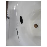 American Standard Princeton 60" x 30" Americast Left-Hand Drain Bathtub in White, - Enamel Damage LH Corner by Overflow and around Tile Flange..