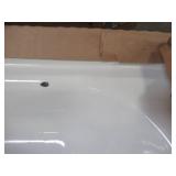 Bootz Industries Aloha 60" x 30" Left Drain Rectangular White Alcove Soaking Bathtub in White. Slight Enamel Damage on RH Back Side of Wainscot.