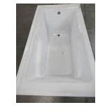 Swiss Madison Voltaire 60 in. x 32 in. Acrylic White, Alcove, Integral, Right-Hand Drain, Apron Rectangular Bathtub in White SM-AB542 - tub has a small chip, marks/scratches,